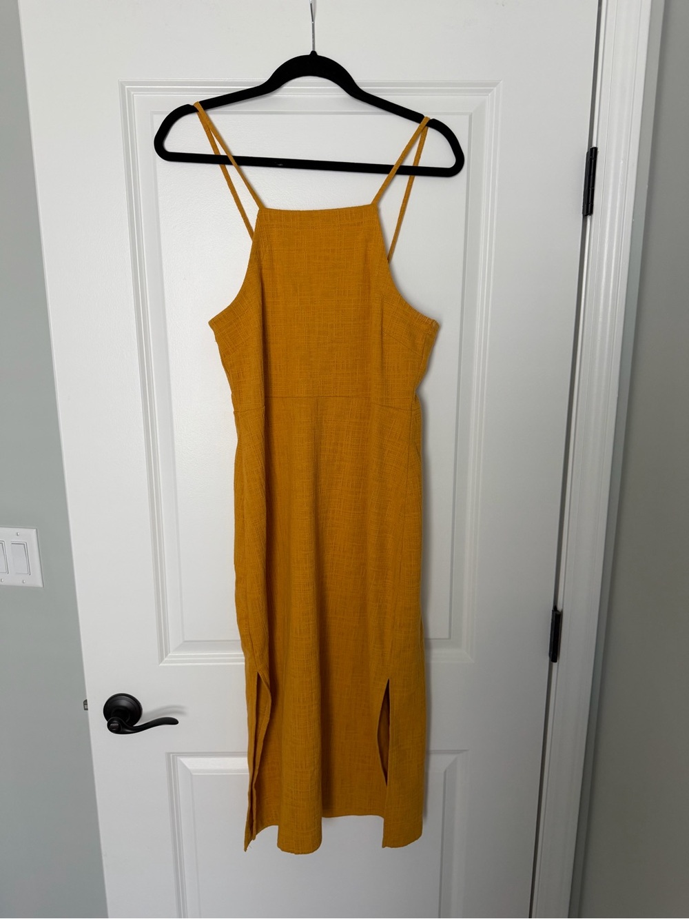 Madewell Mustard Midi Dress with Double Straps